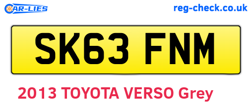 SK63FNM are the vehicle registration plates.