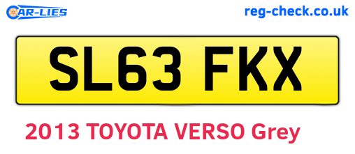 SL63FKX are the vehicle registration plates.
