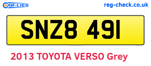 SNZ8491 are the vehicle registration plates.