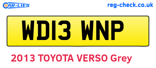 WD13WNP are the vehicle registration plates.