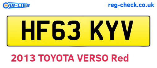 HF63KYV are the vehicle registration plates.