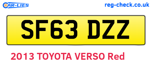 SF63DZZ are the vehicle registration plates.