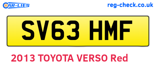 SV63HMF are the vehicle registration plates.