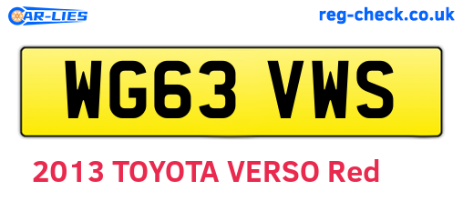 WG63VWS are the vehicle registration plates.