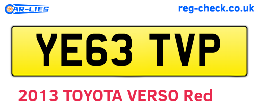 YE63TVP are the vehicle registration plates.