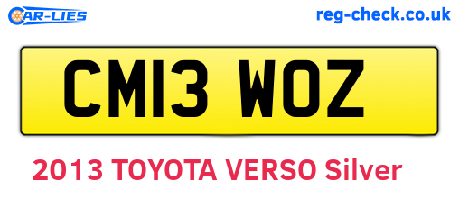 CM13WOZ are the vehicle registration plates.