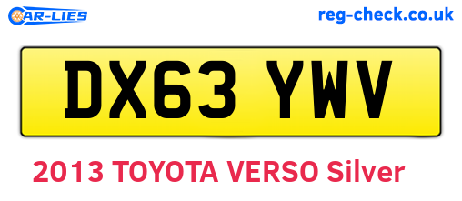 DX63YWV are the vehicle registration plates.