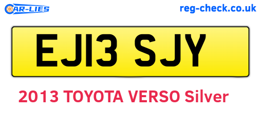 EJ13SJY are the vehicle registration plates.