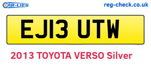 EJ13UTW are the vehicle registration plates.