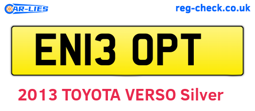 EN13OPT are the vehicle registration plates.