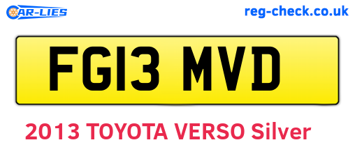 FG13MVD are the vehicle registration plates.