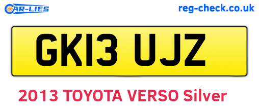 GK13UJZ are the vehicle registration plates.