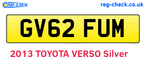GV62FUM are the vehicle registration plates.