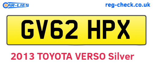 GV62HPX are the vehicle registration plates.