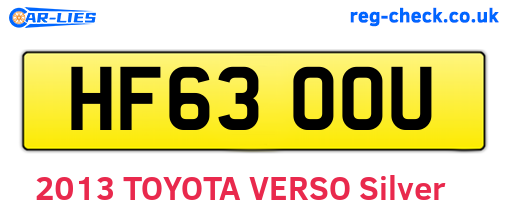 HF63OOU are the vehicle registration plates.