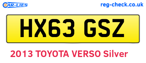 HX63GSZ are the vehicle registration plates.