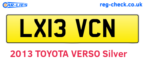 LX13VCN are the vehicle registration plates.