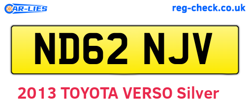 ND62NJV are the vehicle registration plates.