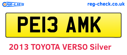 PE13AMK are the vehicle registration plates.