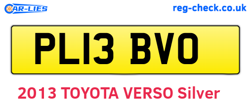 PL13BVO are the vehicle registration plates.