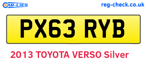 PX63RYB are the vehicle registration plates.
