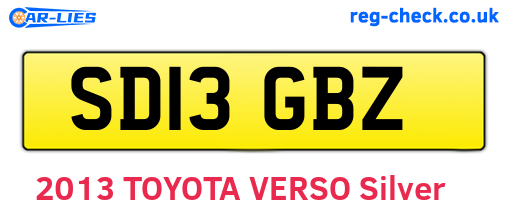 SD13GBZ are the vehicle registration plates.