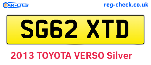 SG62XTD are the vehicle registration plates.