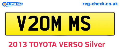 V20MMS are the vehicle registration plates.
