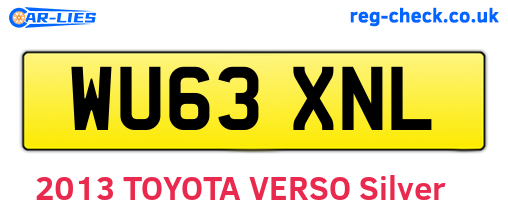 WU63XNL are the vehicle registration plates.