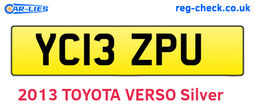 YC13ZPU are the vehicle registration plates.