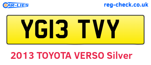 YG13TVY are the vehicle registration plates.