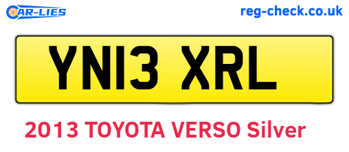 YN13XRL are the vehicle registration plates.