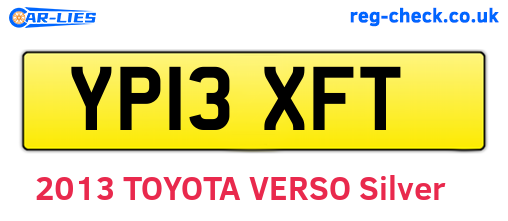 YP13XFT are the vehicle registration plates.