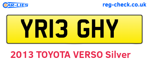 YR13GHY are the vehicle registration plates.