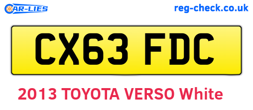 CX63FDC are the vehicle registration plates.