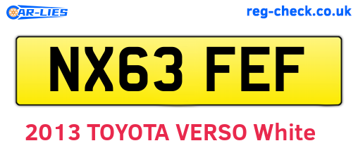 NX63FEF are the vehicle registration plates.