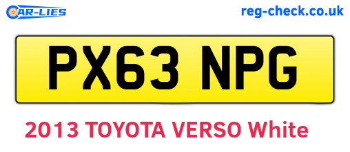 PX63NPG are the vehicle registration plates.