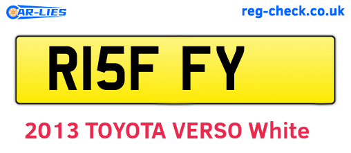 R15FFY are the vehicle registration plates.