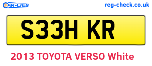 S33HKR are the vehicle registration plates.