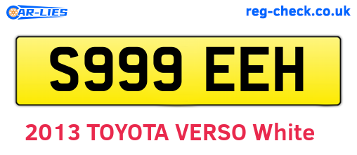 S999EEH are the vehicle registration plates.