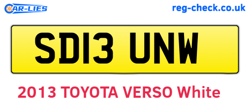 SD13UNW are the vehicle registration plates.