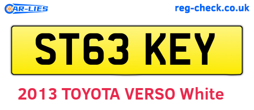 ST63KEY are the vehicle registration plates.
