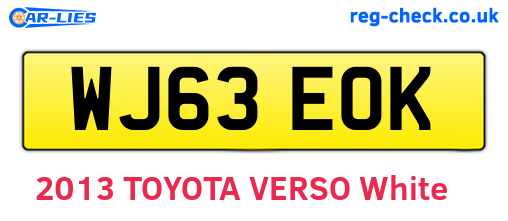 WJ63EOK are the vehicle registration plates.