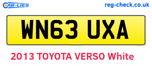 WN63UXA are the vehicle registration plates.