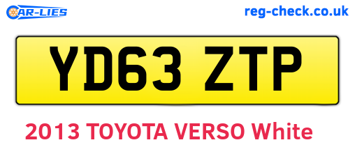 YD63ZTP are the vehicle registration plates.