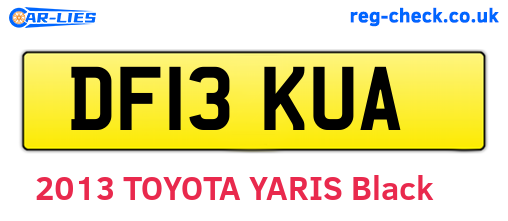 DF13KUA are the vehicle registration plates.