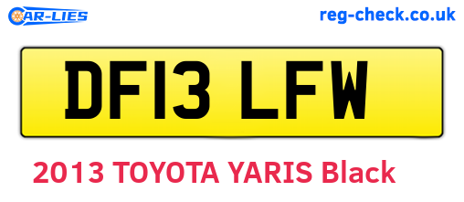 DF13LFW are the vehicle registration plates.