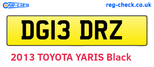 DG13DRZ are the vehicle registration plates.