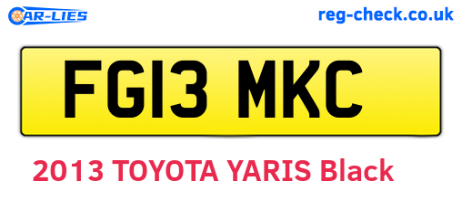 FG13MKC are the vehicle registration plates.