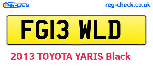 FG13WLD are the vehicle registration plates.